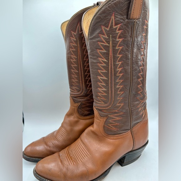 Vintage 90s Tony Lama 6210 Leather Cowboy Boots men’s 8.5 E Western Y2K - Picture 13 of 17